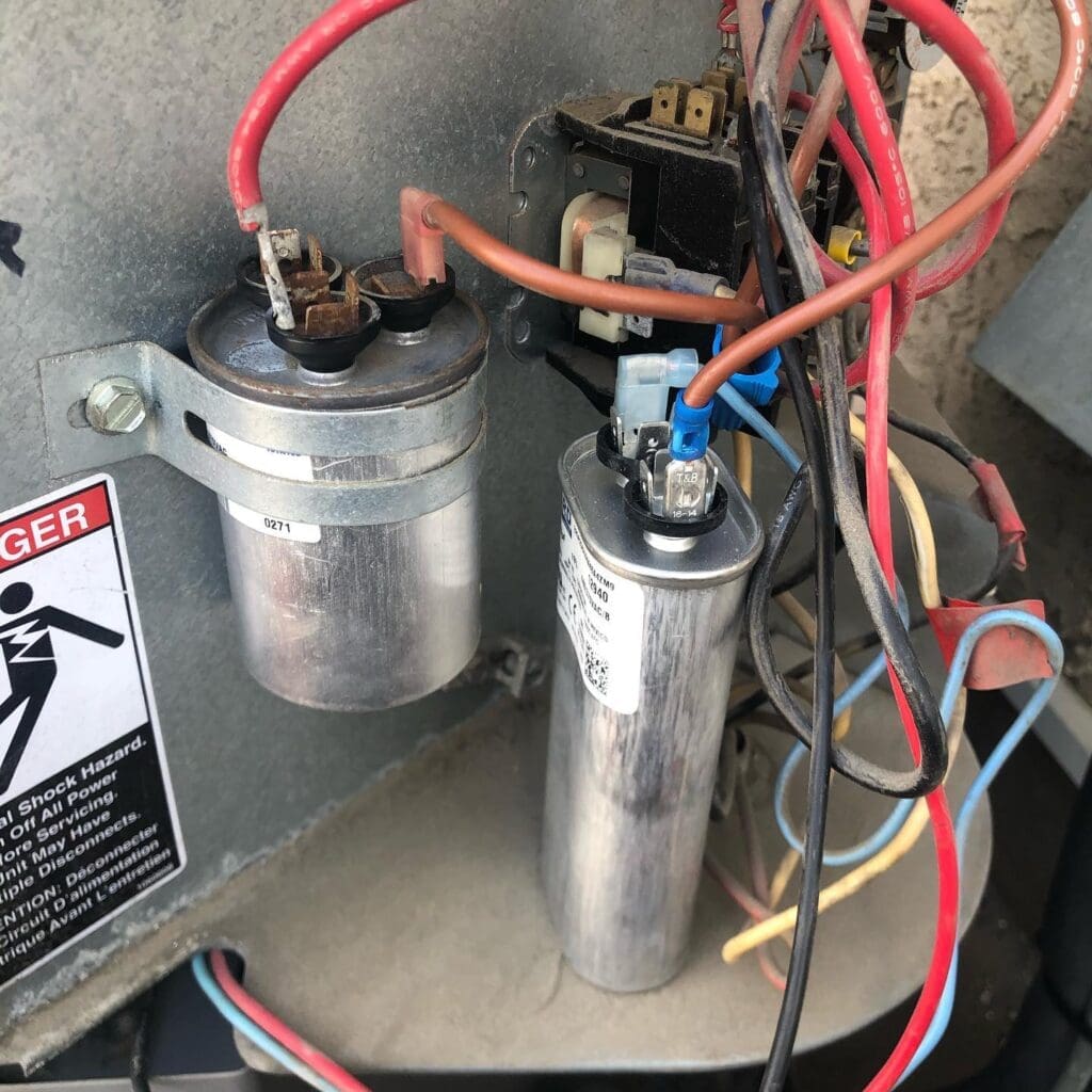 capacitator replacement on an AC unit in Sherwood Park